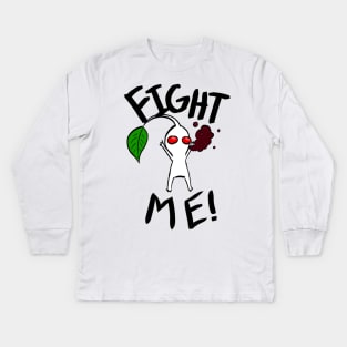 Fight Me! (White Pikmin) Kids Long Sleeve T-Shirt